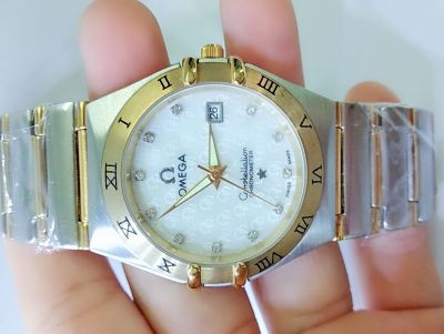 Omega Replica Watches - Omega Constellation 2-Tone White Face Diamond Markers Watch